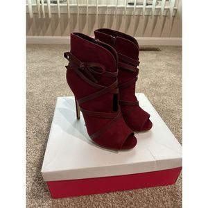 Just Fab KALISHA women Burgundy Booties~ Size 10